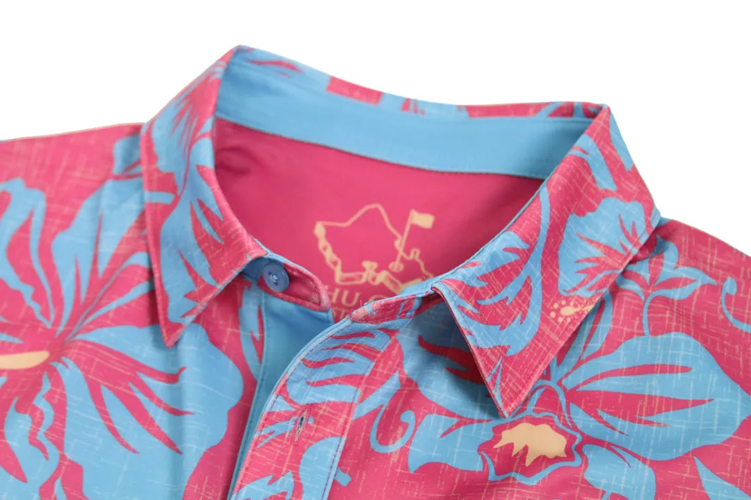 Raspberry Bloom - OGA Men's Polo -  Raspberry Blue