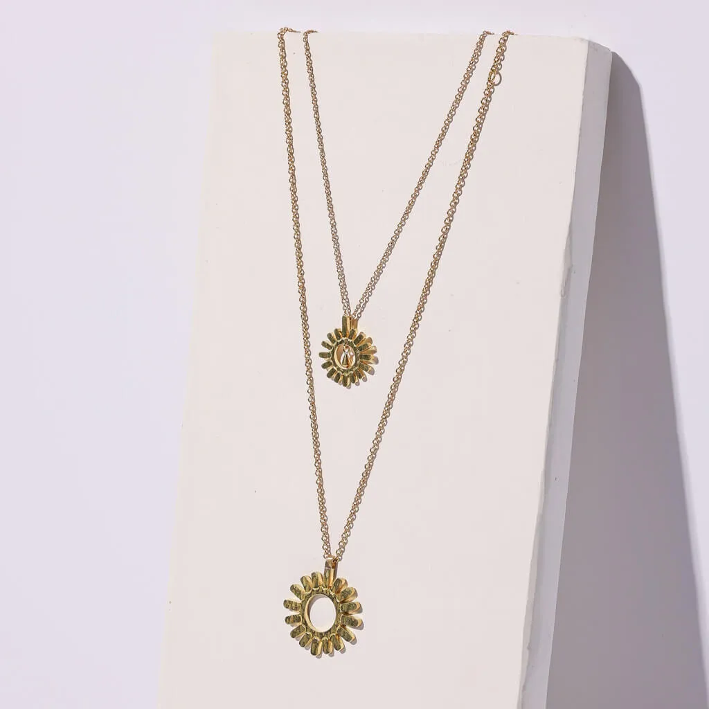 Ray Pendant Necklace - Brass