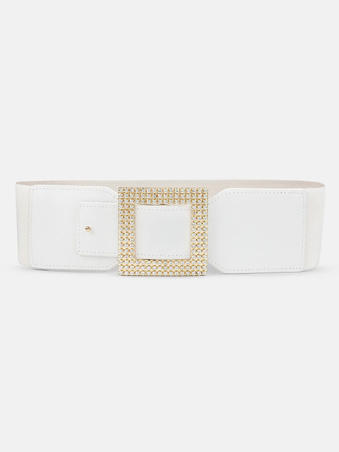 Rectangle Studded Buckle Belt