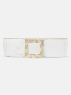 Rectangle Studded Buckle Belt