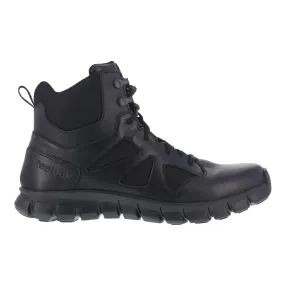 Reebok Mens Black Leather Work Boots Sublite Tactical Cushion