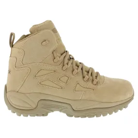 Reebok Mens Desert Tan Leather Military Boots Rapid Response Zip 6in