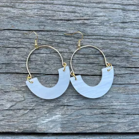 Remix Hoops - Pearl - Acrylic Earrings