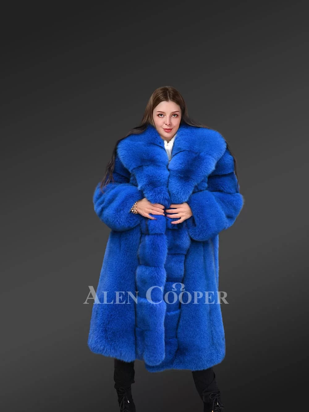 Royal Blue Tuxedo Coat For Women