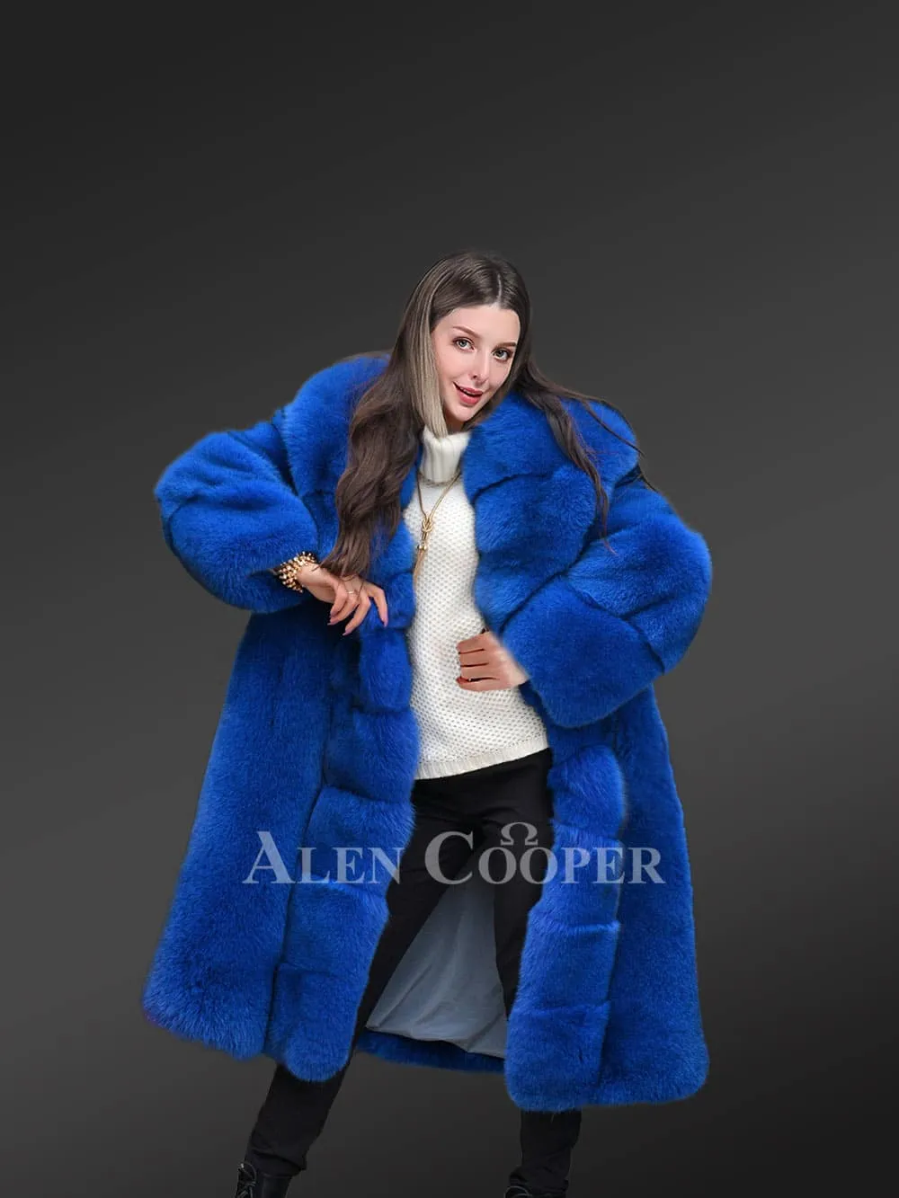 Royal Blue Tuxedo Coat For Women