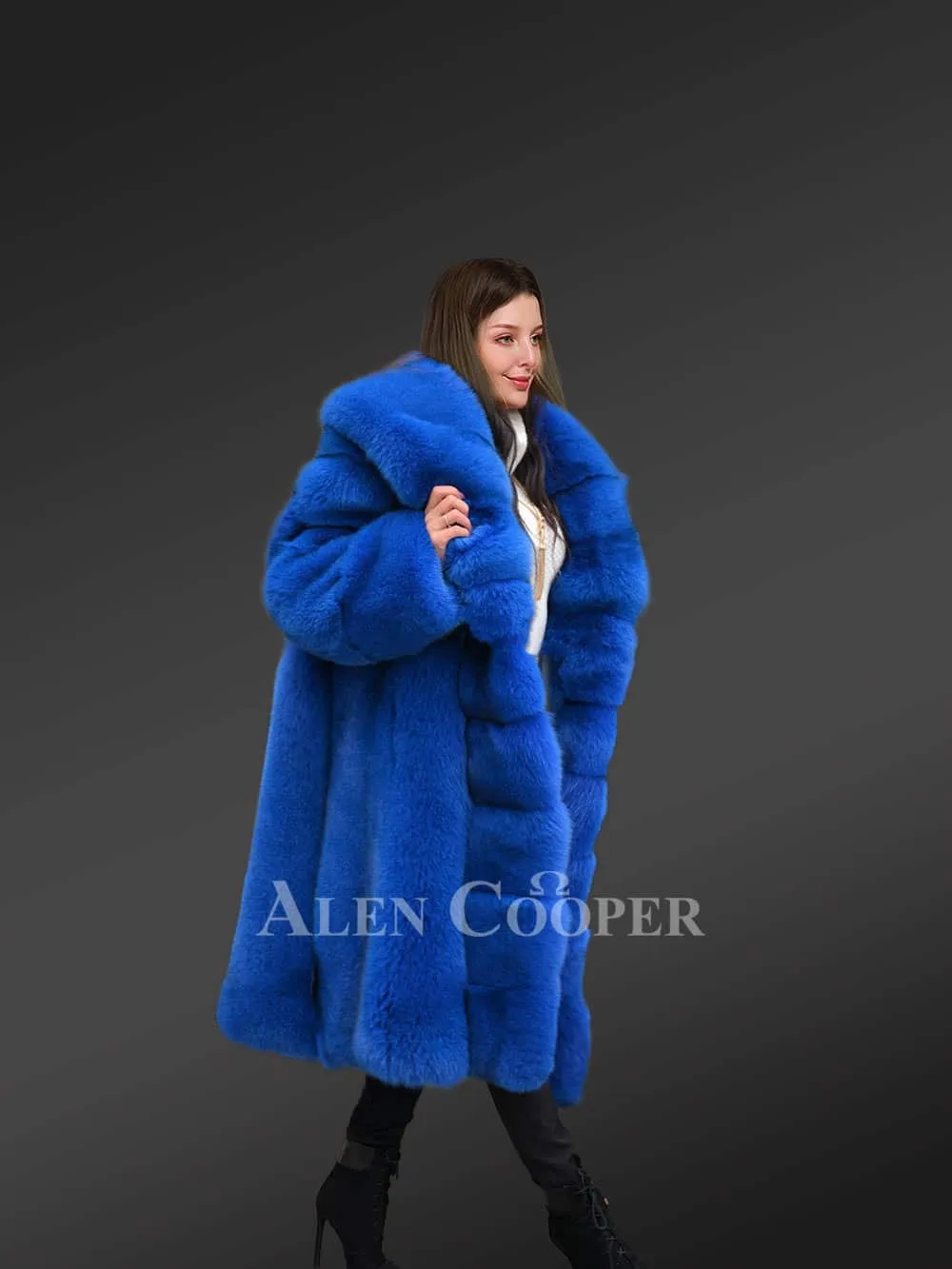 Royal Blue Tuxedo Coat For Women