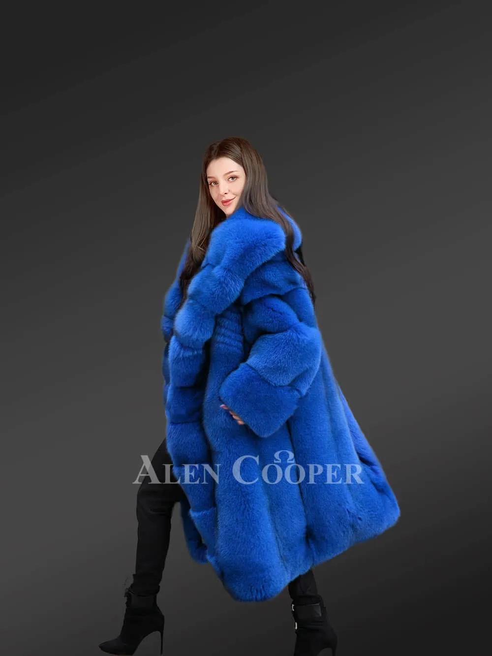 Royal Blue Tuxedo Coat For Women