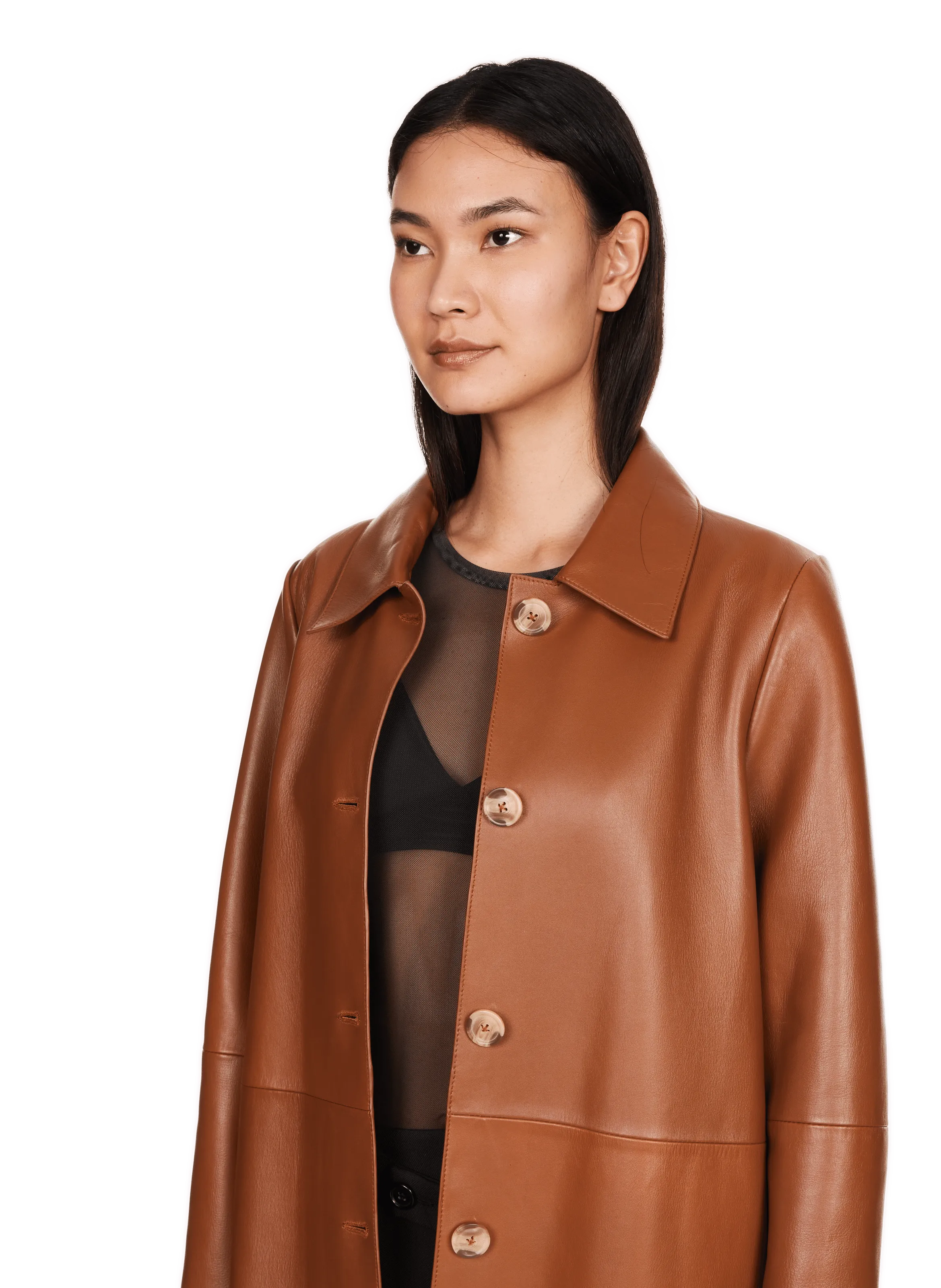 Saison 1865  Leather trench coat - Brown