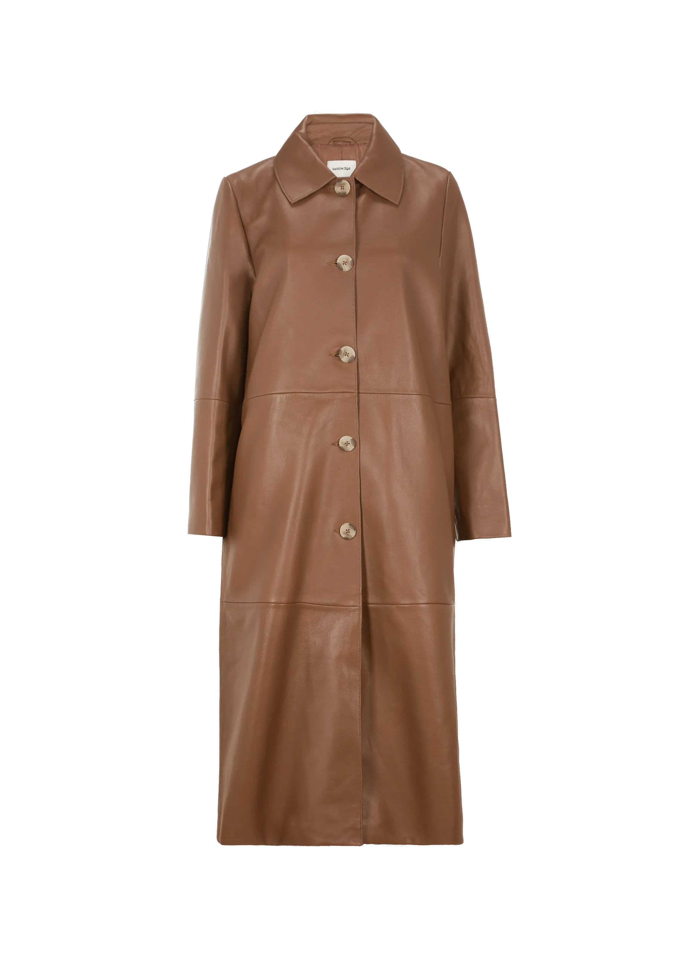 Saison 1865  Leather trench coat - Brown