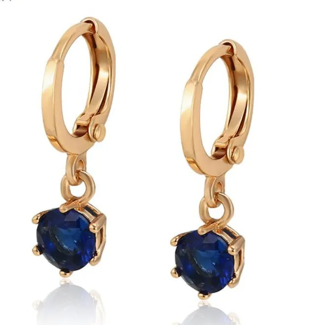 Sapphire Earrings 18k Gold plated