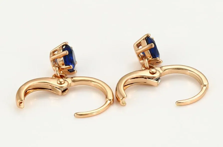 Sapphire Earrings 18k Gold plated