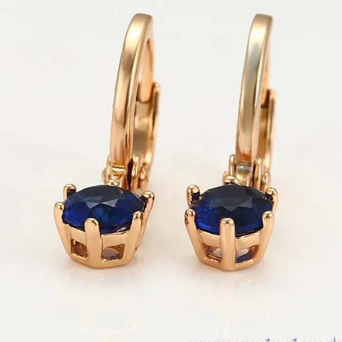 Sapphire Earrings 18k Gold plated