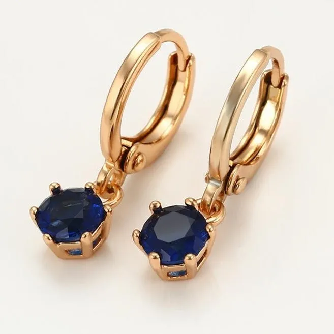 Sapphire Earrings 18k Gold plated