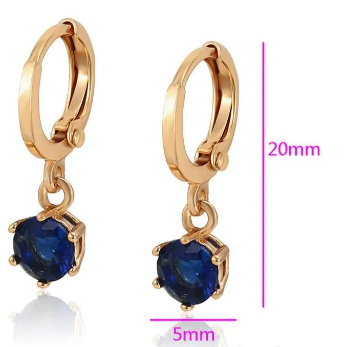 Sapphire Earrings 18k Gold plated