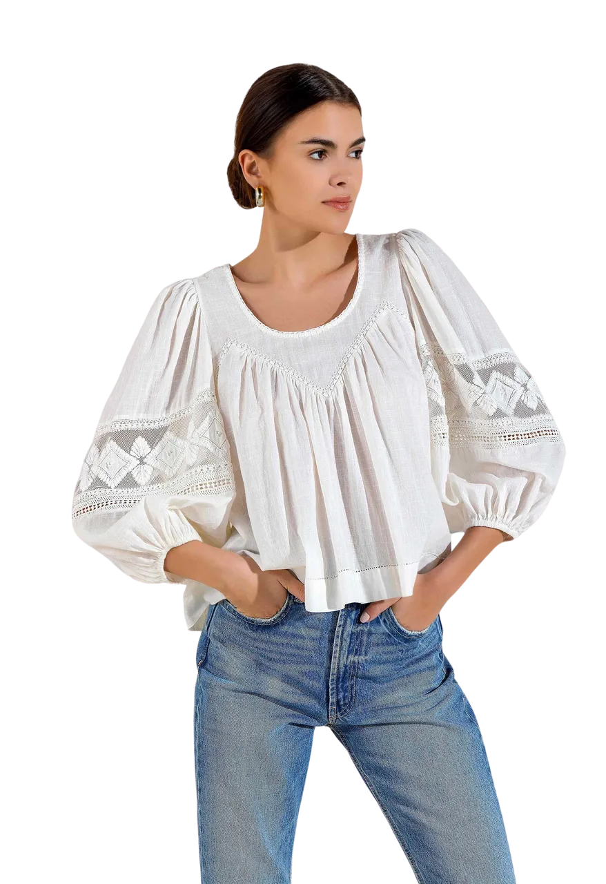 Scarlett Poppies Zubina Blouse, White