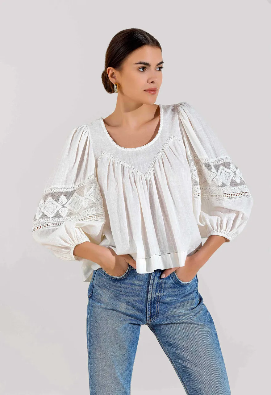 Scarlett Poppies Zubina Blouse, White