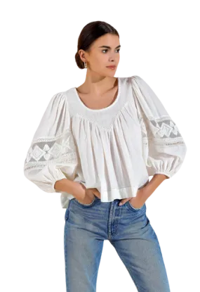 Scarlett Poppies Zubina Blouse, White