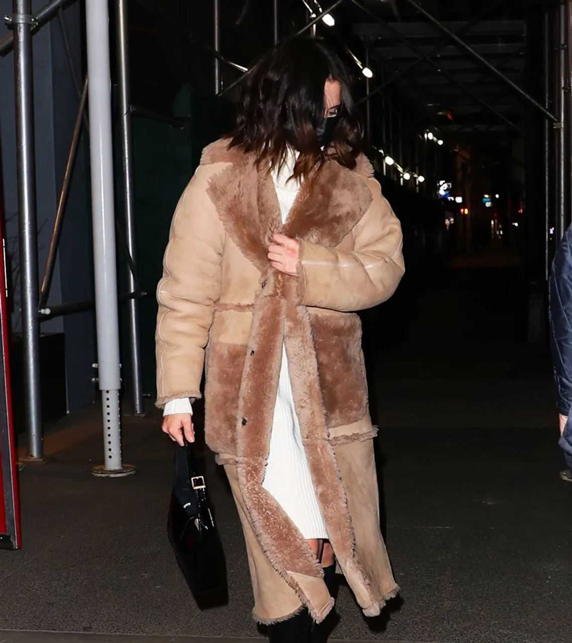 Selena Gomez Brown Teddy Coat 2022