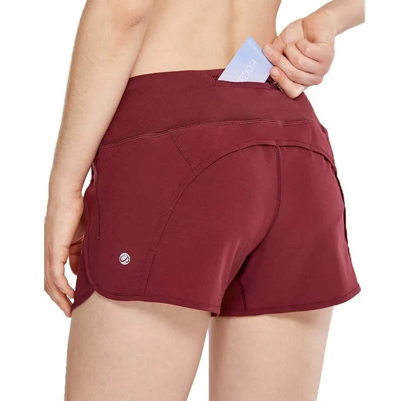 Shorts de sport pour femme avec poche à fermeture éclair CRZ Yoga - R403