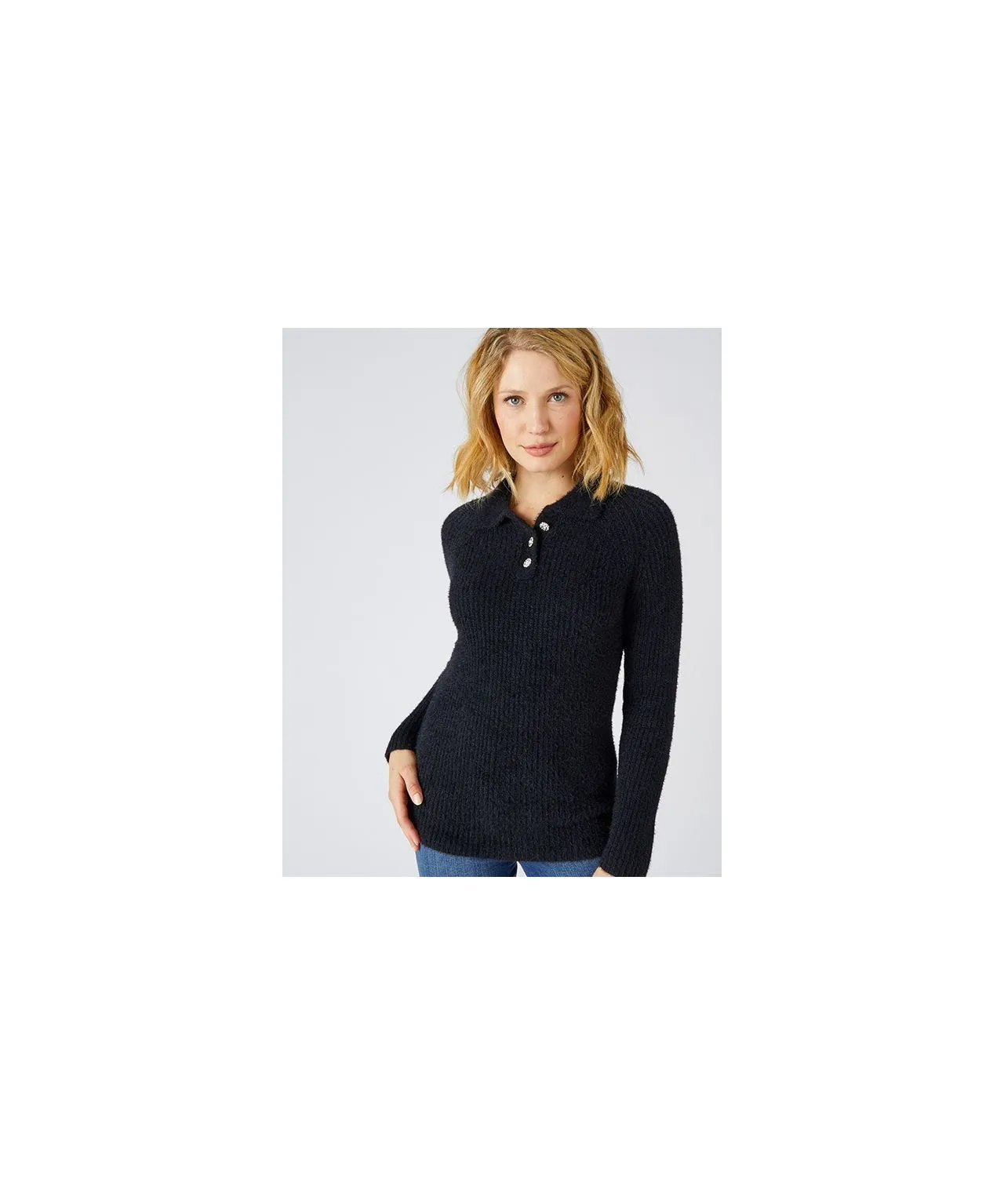 Skin Soft Recycled Polo Collar Jumper