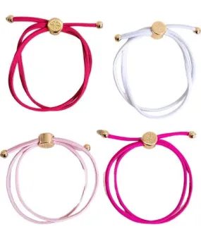 Smith & Co. Jewel Design Women's Pink / Purple Skinny Hair Tie Set - Pink