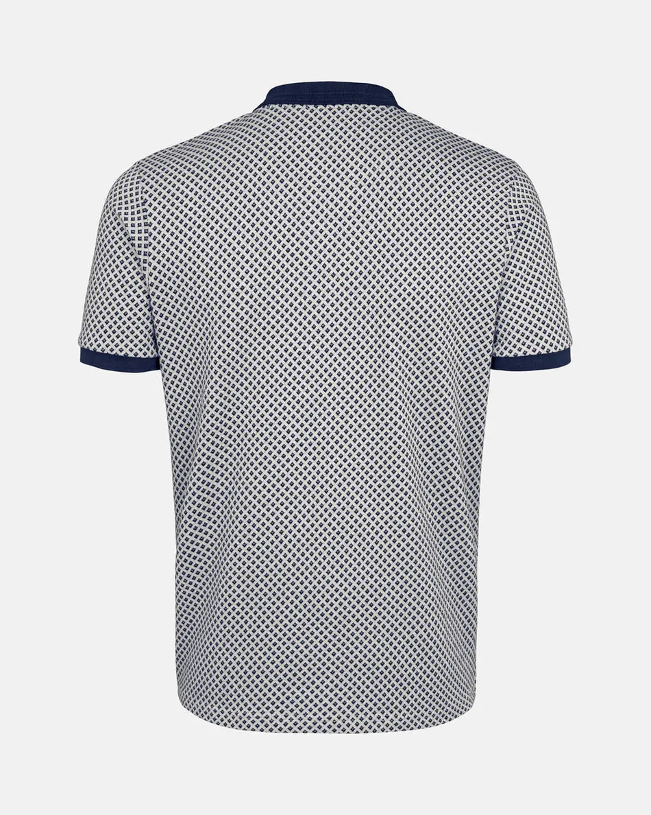 Spurs Mens Cream Yarn Dyed Jaquard Pattern Polo