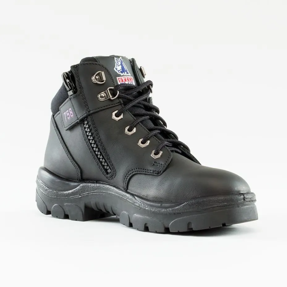 Steel Blue Parkes Ladies Zip Sided Steel Cap Safety Work Boots