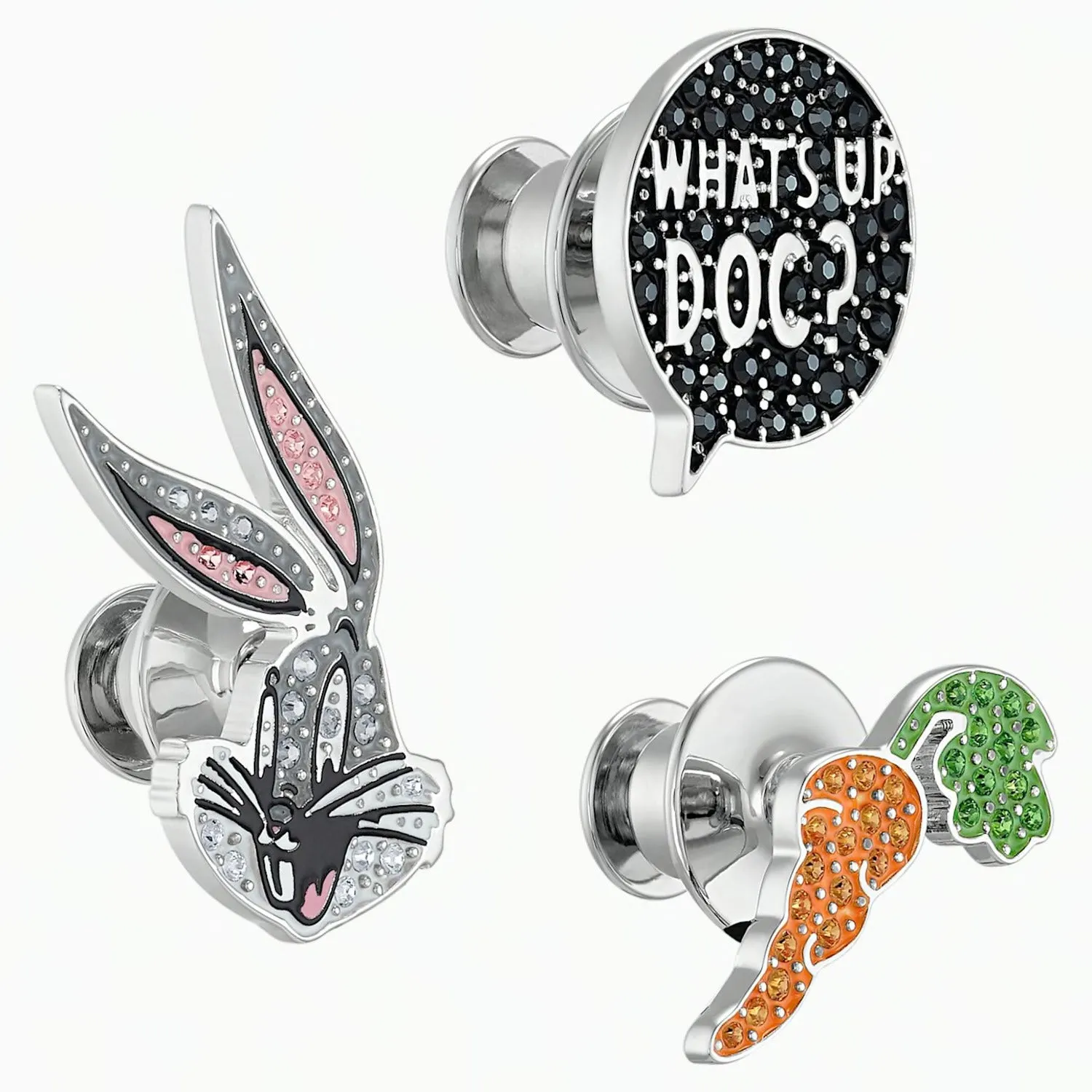 Swarovski LOONEY TUNES BUGS BUNNY TIE PIN SET, Rhodium Plated -5488791