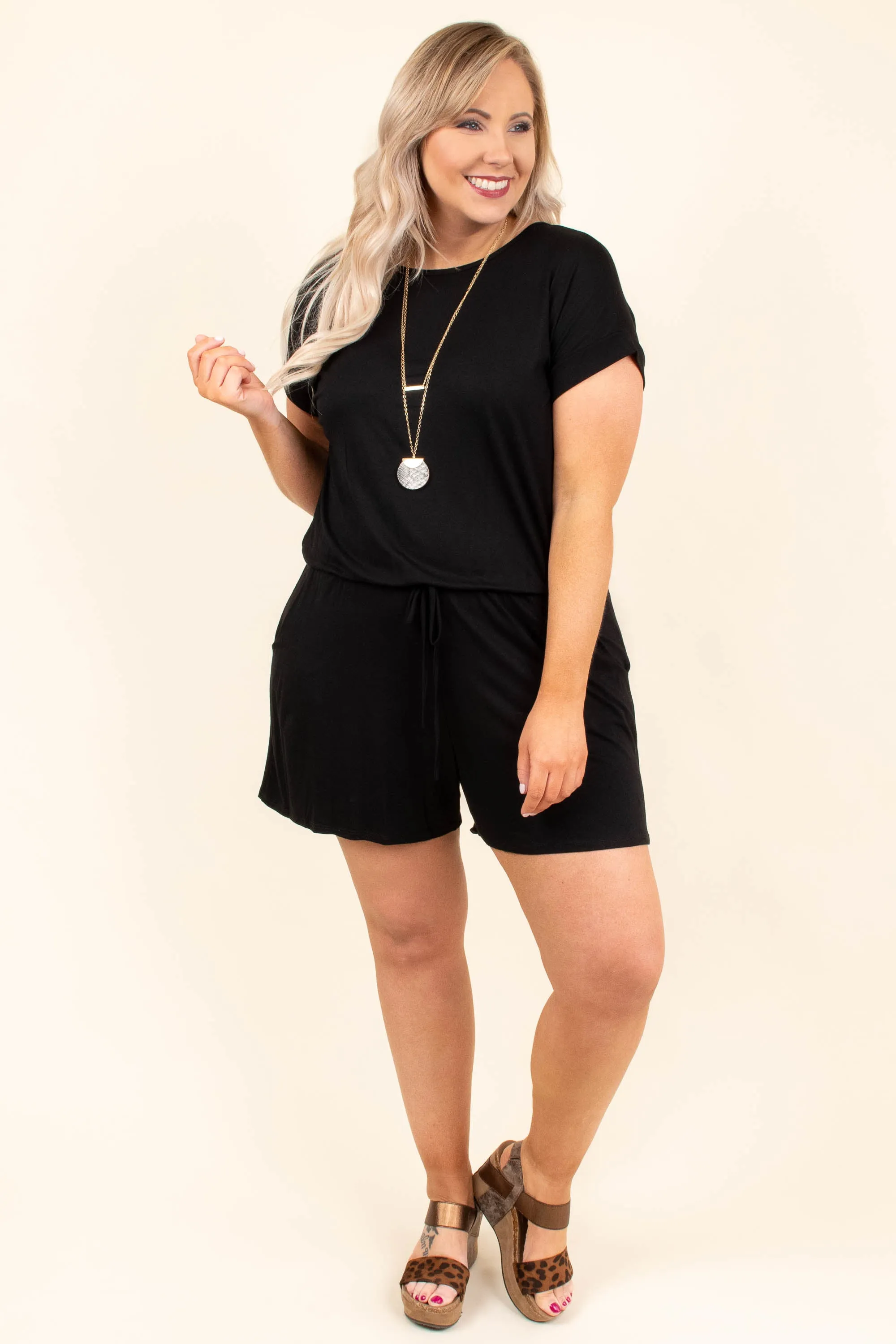 Sweet Saturday Romper, Black