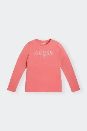 T-SHIRT MANICA LUNGA LOGO FRONTALE KIDS ROSA