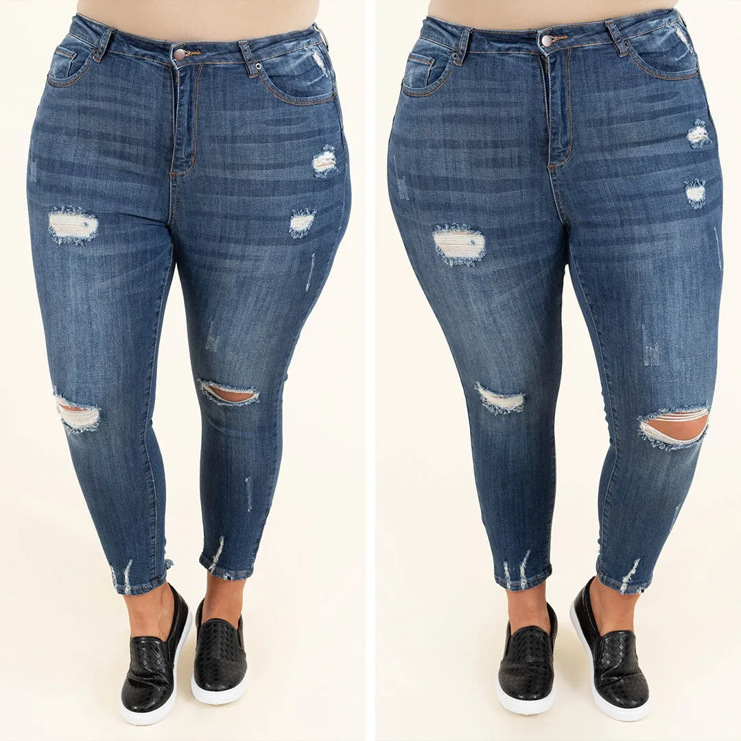 Take Me There With You Jeans, Medium Wash