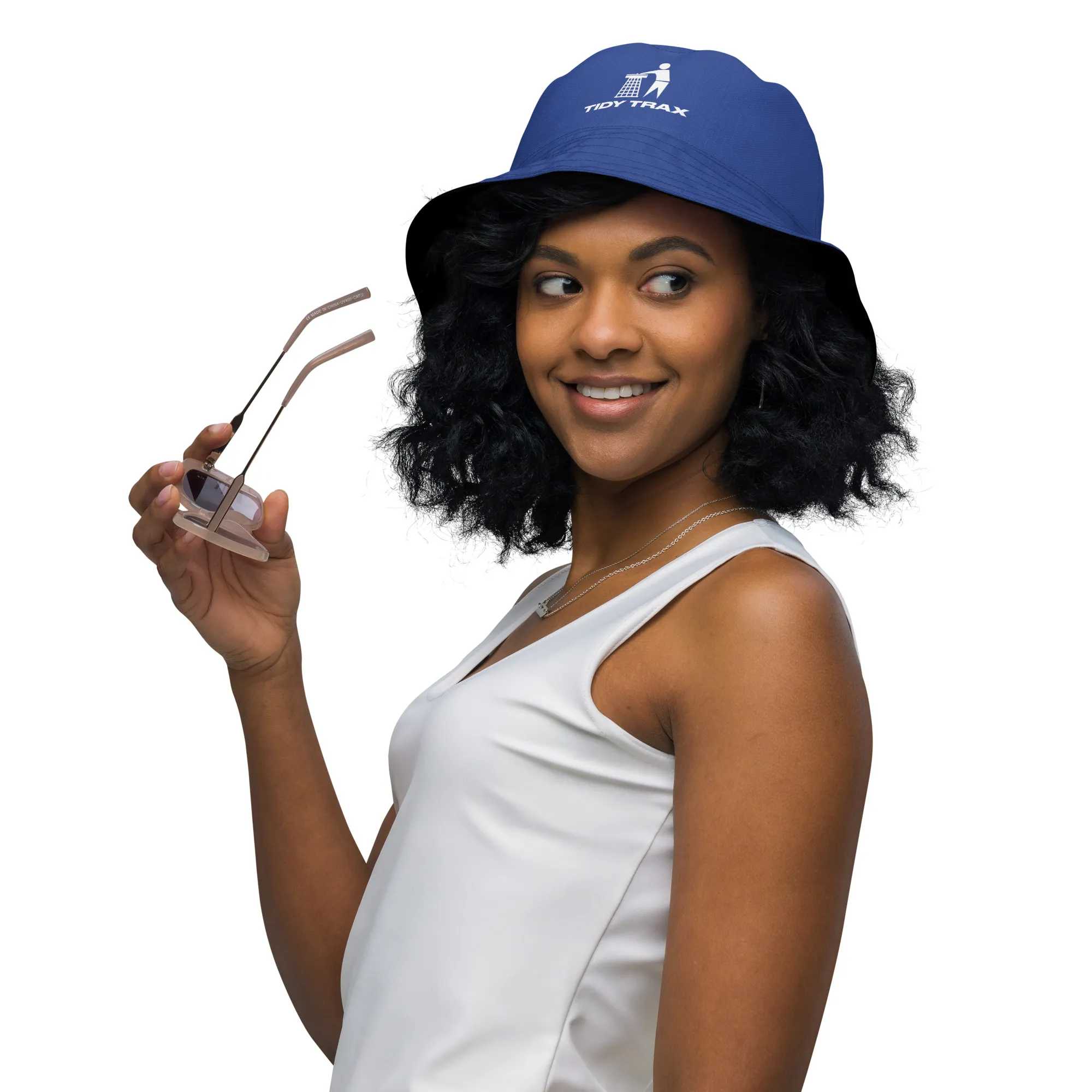 Tidy Blue & White Reversible Bucket Hat