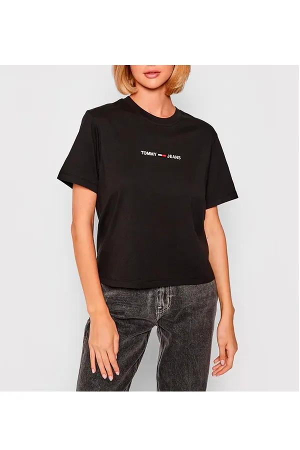 Tommy Hilfiger Women Tee Text Logo Black