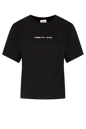 Tommy Hilfiger Women Tee Text Logo Black