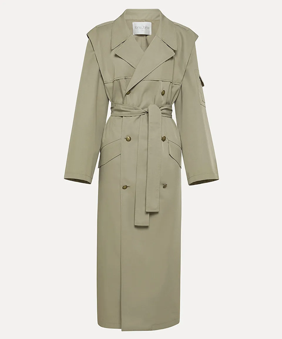 trench coat in hi–tech twill