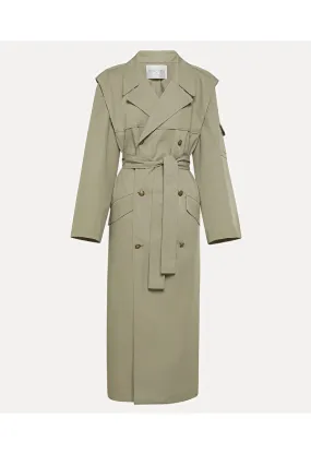 trench coat in hi–tech twill