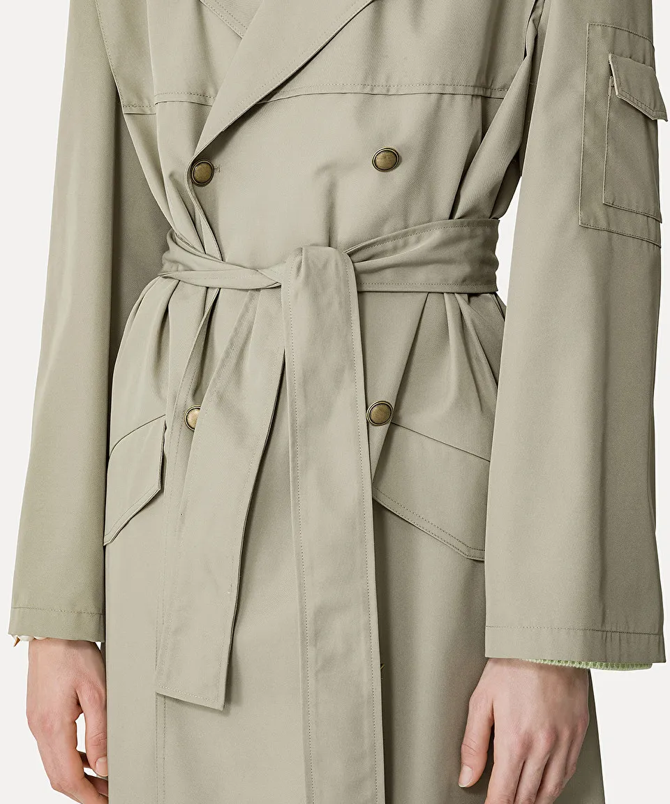 trench coat in hi–tech twill