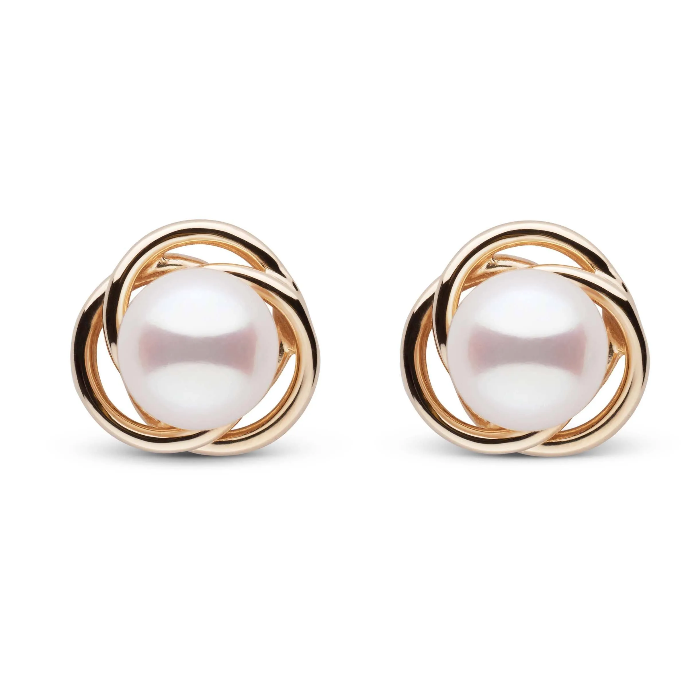 Trilogy Collection White Akoya Pearl Earrings