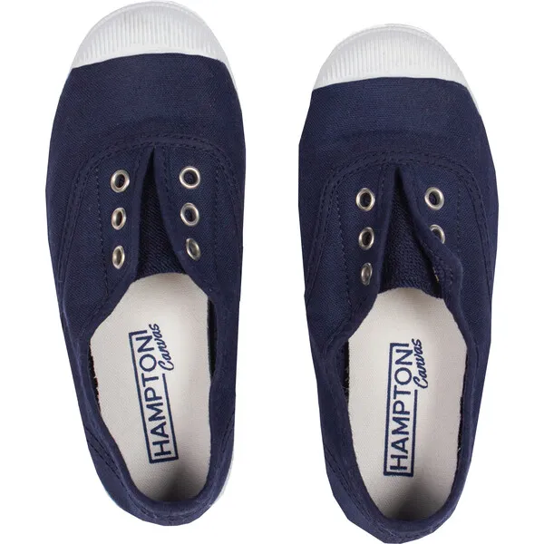 Trotters London Hampton Canvas Plum Sneaker, Navy