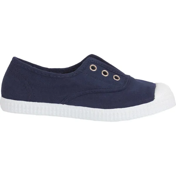 Trotters London Hampton Canvas Plum Sneaker, Navy