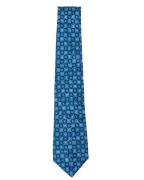 Turquoise Diamond Print Tie