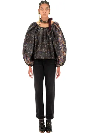 Ulla Johnson Lavinia Blouse in Obsidian