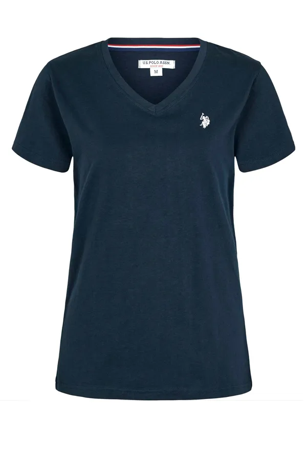 U.S. POLO ASSN. Women V-Neck T-shirt Assia Navy