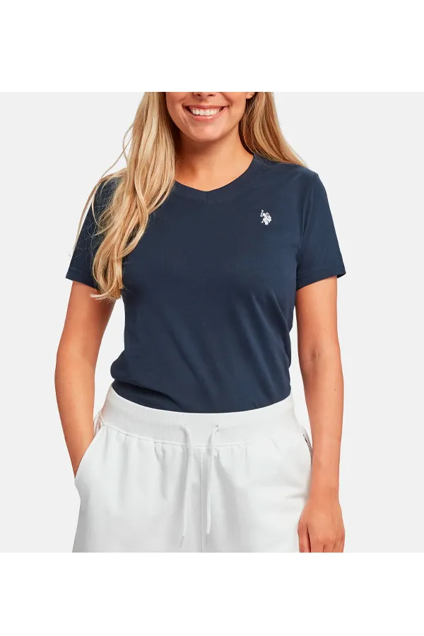 U.S. POLO ASSN. Women V-Neck T-shirt Assia Navy