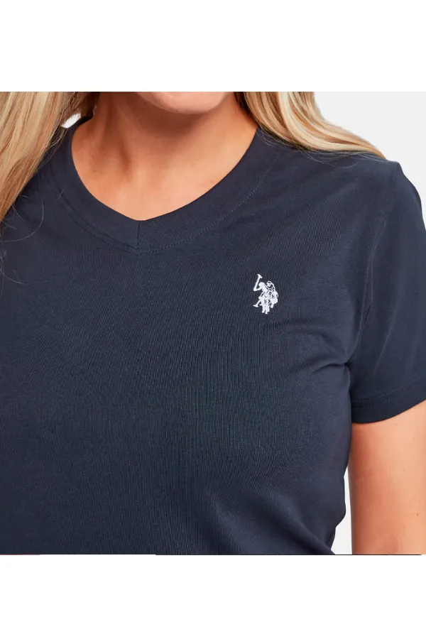 U.S. POLO ASSN. Women V-Neck T-shirt Assia Navy