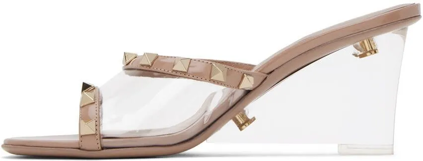 Valentino Garavani Pink Rockstud Skin Heeled Sandals