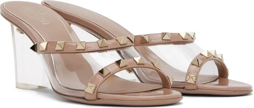 Valentino Garavani Pink Rockstud Skin Heeled Sandals