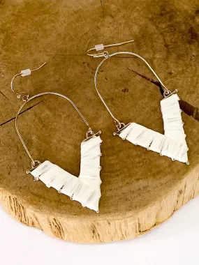 White Arrow Earrings