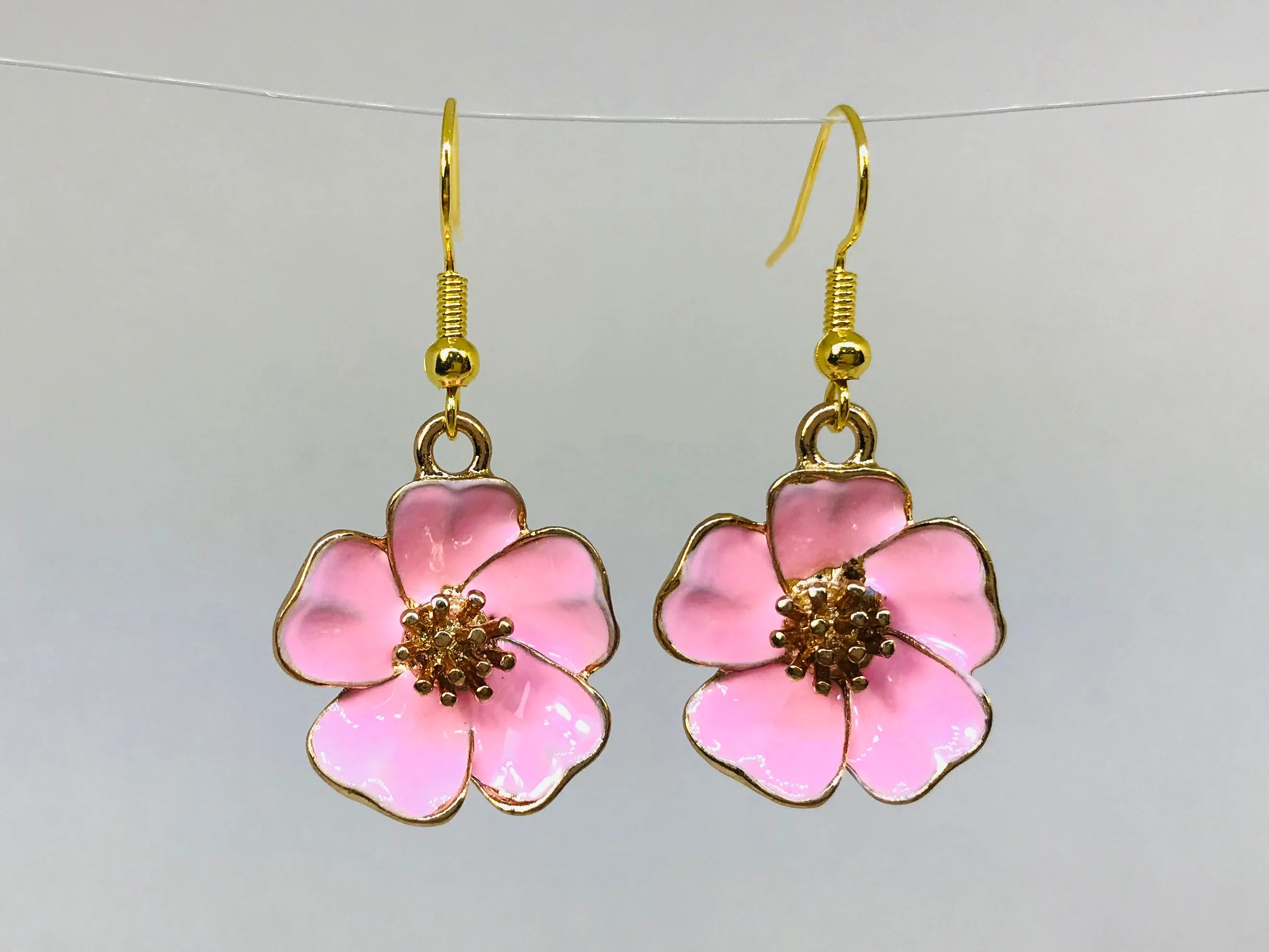 Wholesale Sakura Flower Leverback Earrings