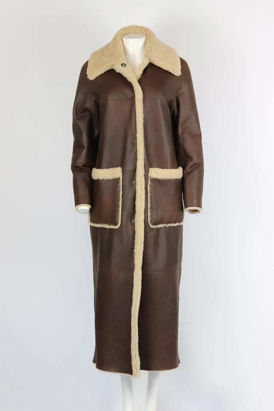 ZEYNEP ARCAY REVERSABLE SHEARLING AND LEATHER COAT FR 32 UK 4